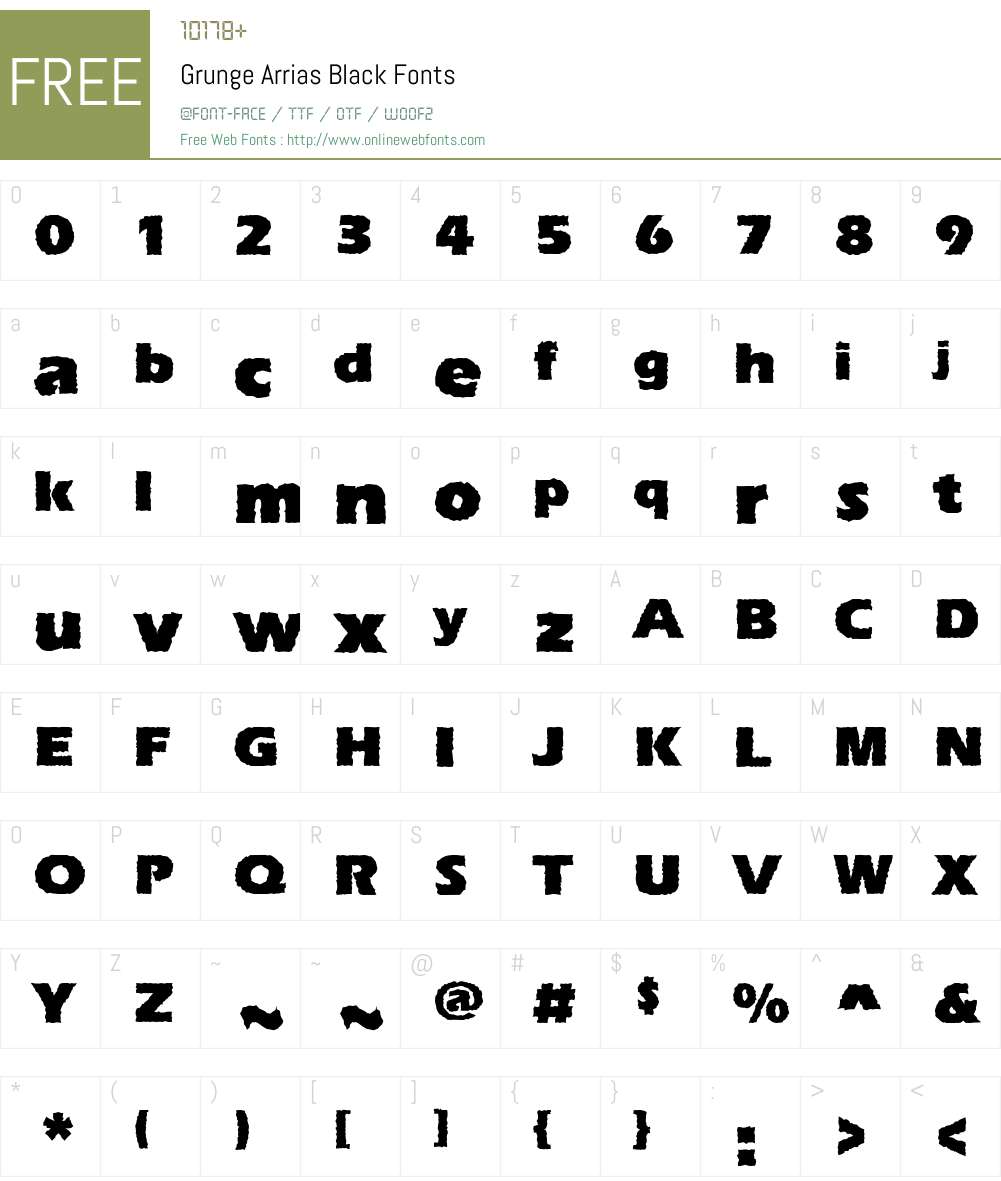 Grunge Arrias Black Font Screenshots