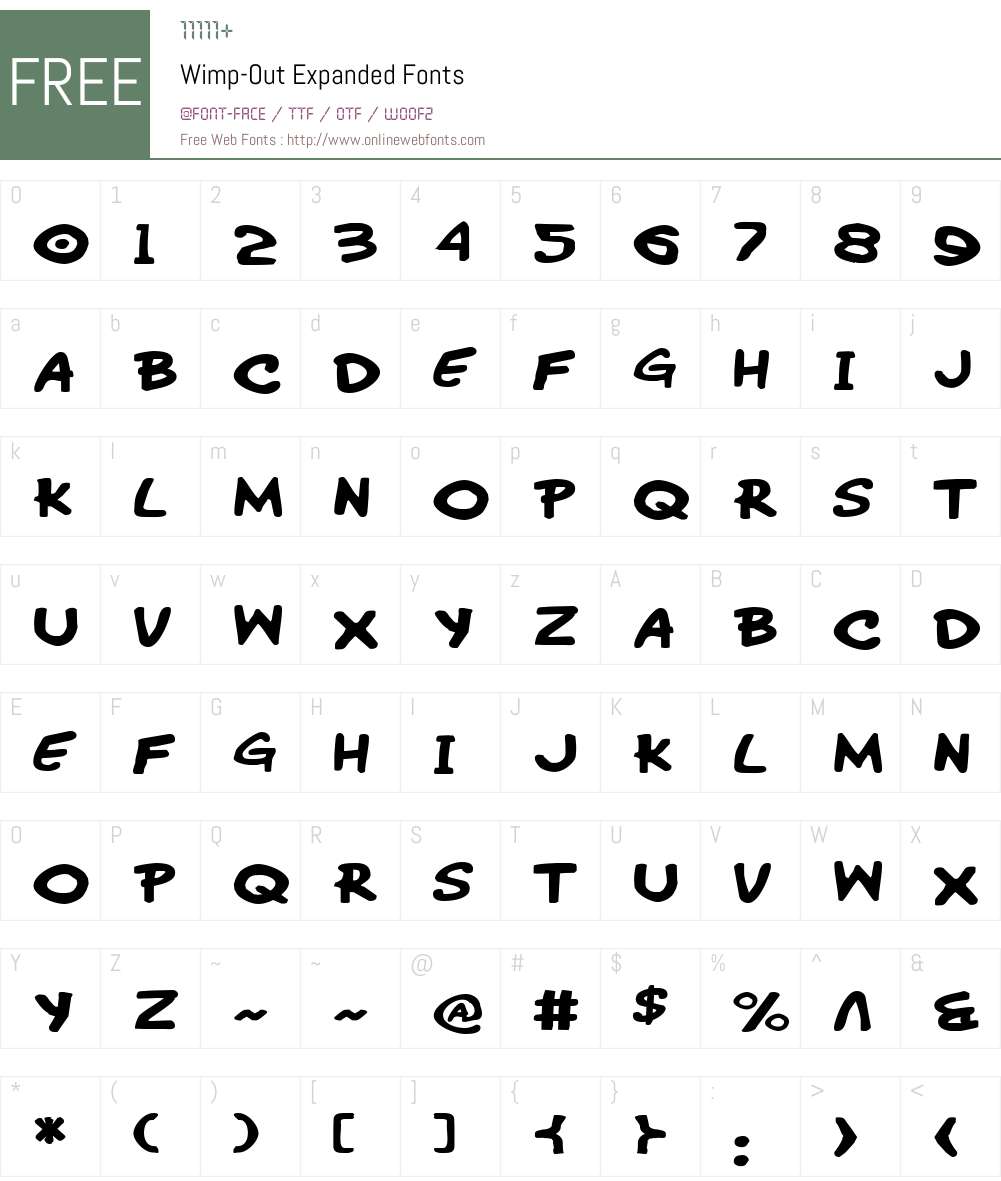 Wimp-Out Expanded Font Screenshots