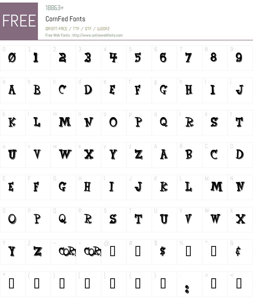 CornFed Font Screenshots