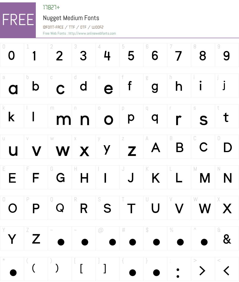Nugget Font Screenshots