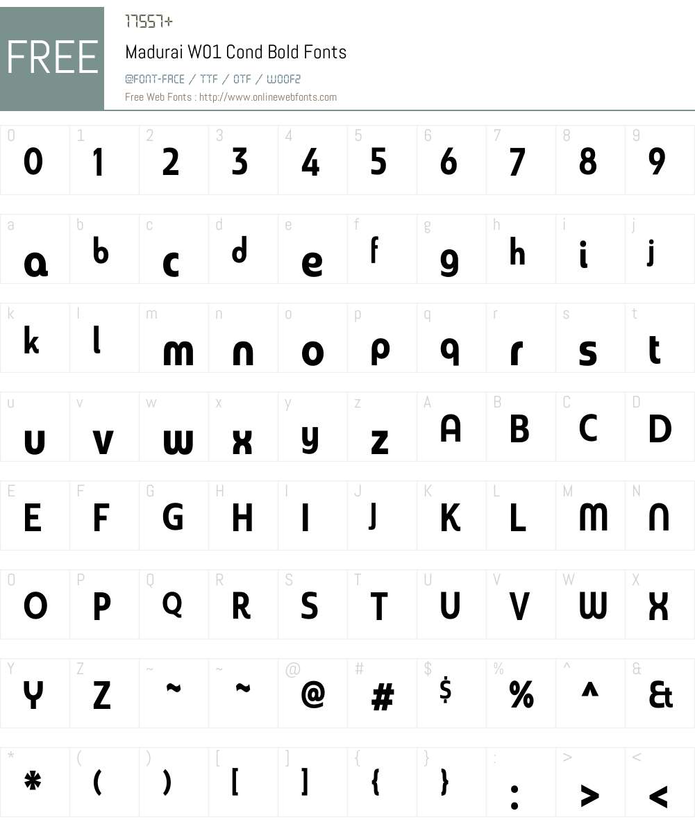 MaduraiW01-CondBold Font Screenshots