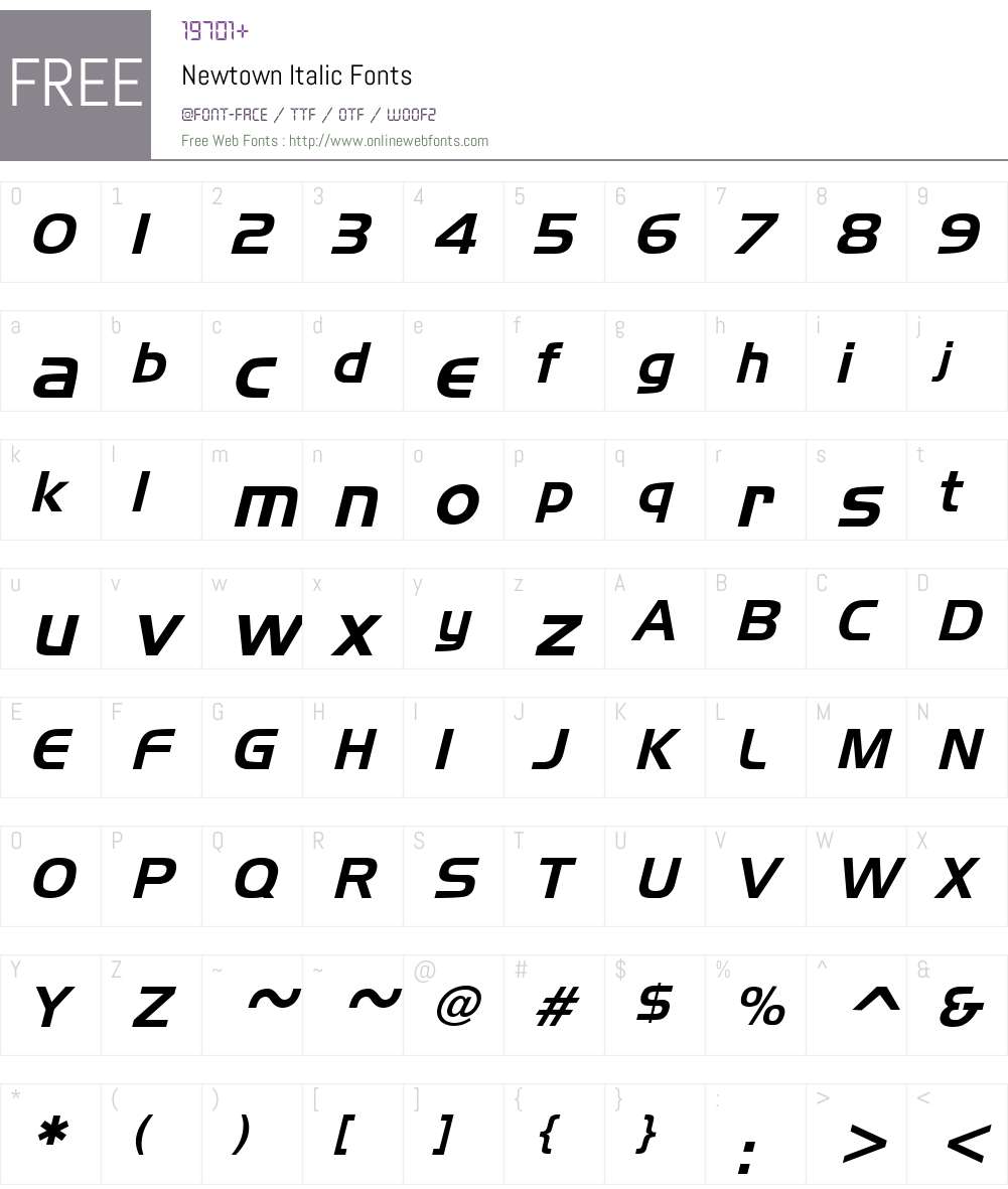 Newtown Font Screenshots