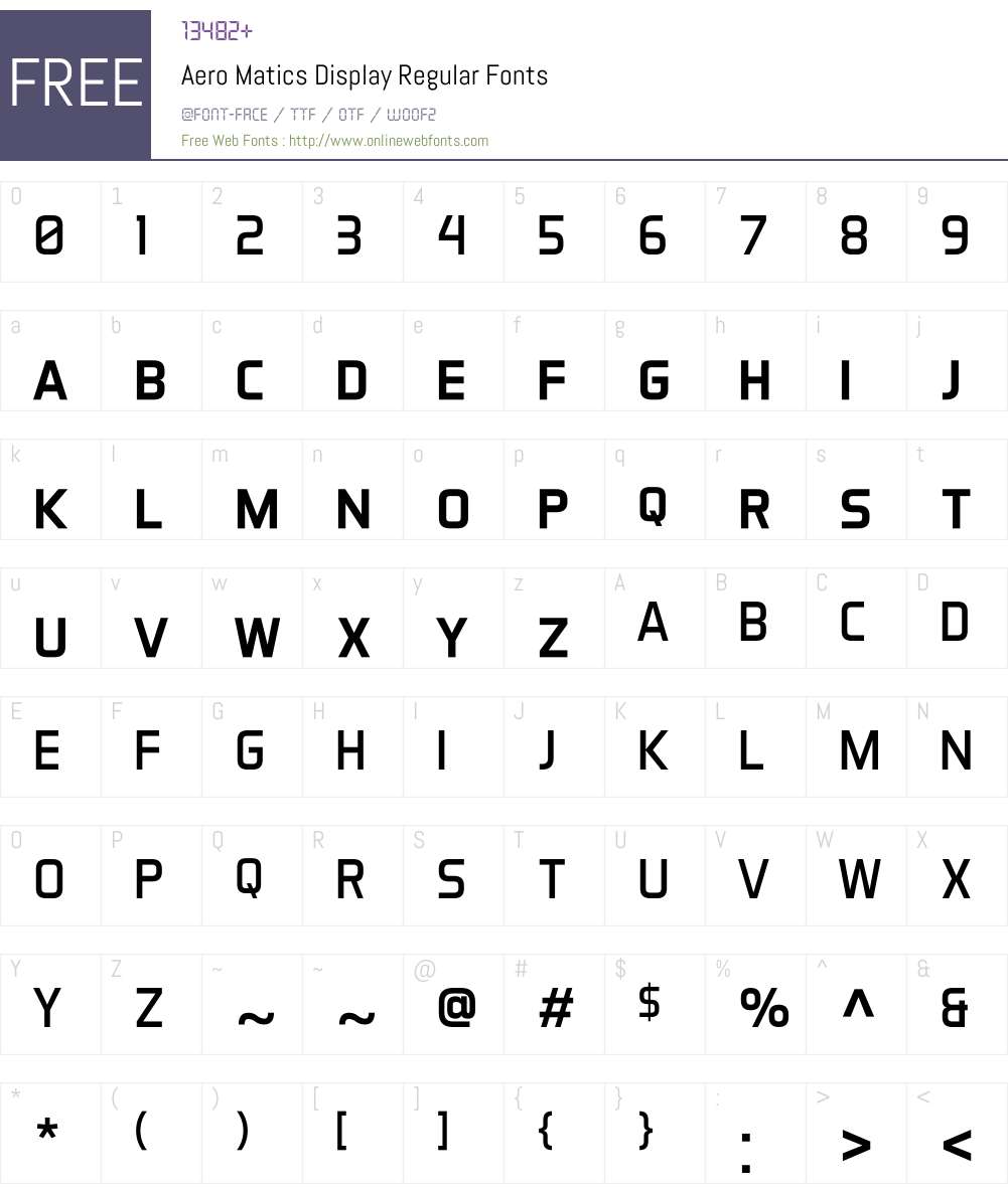 Aero Matics Display Font Screenshots