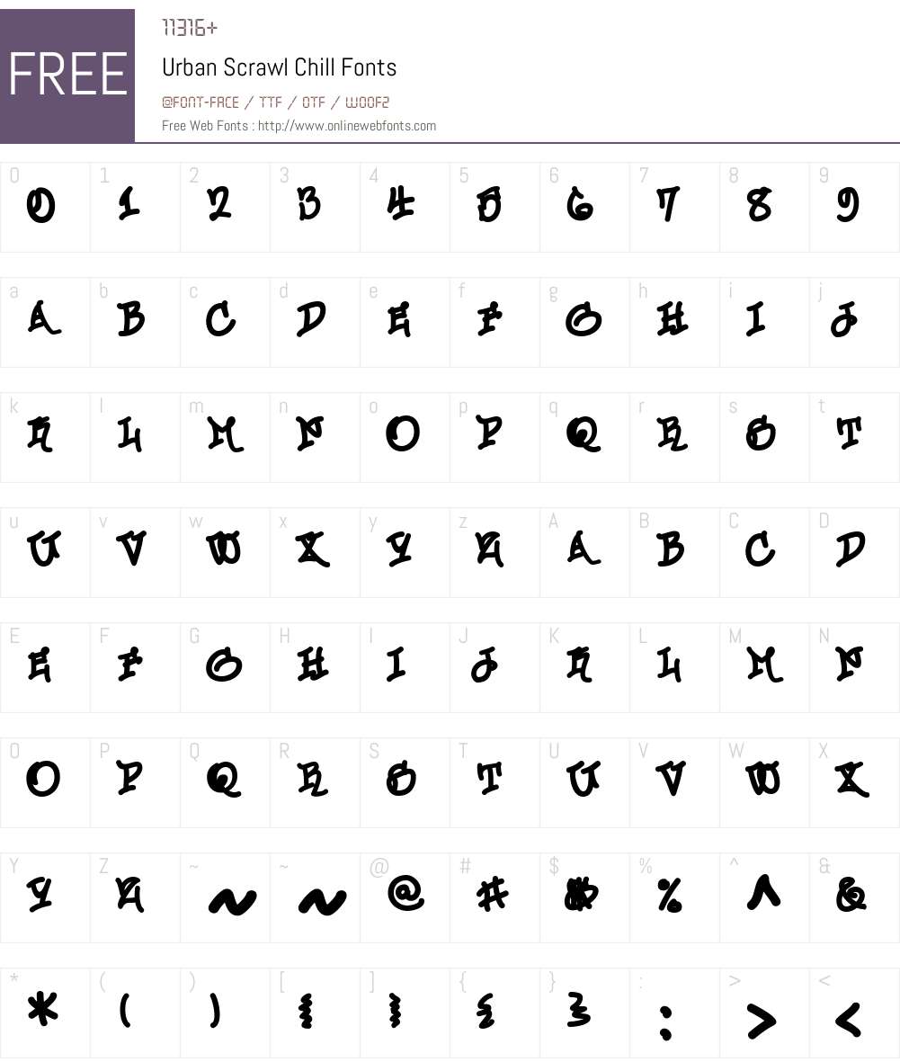 Urban Scrawl Chill Font Screenshots