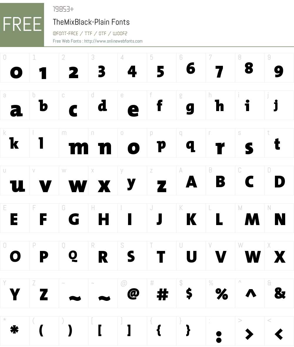 The Mix Black- Font Screenshots