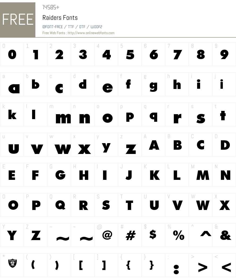 Raiders Font Screenshots
