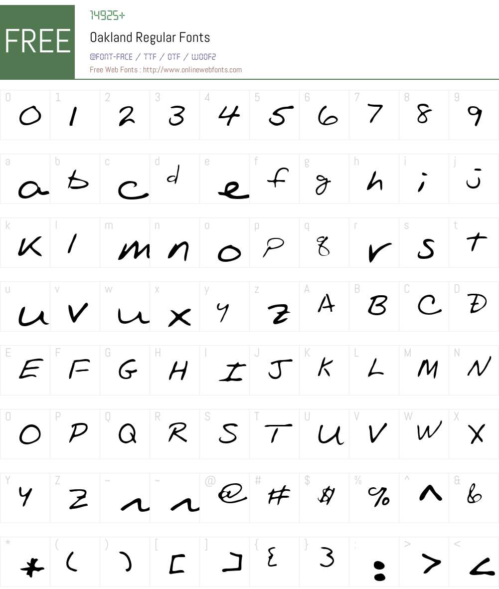 Oakland Font Screenshots