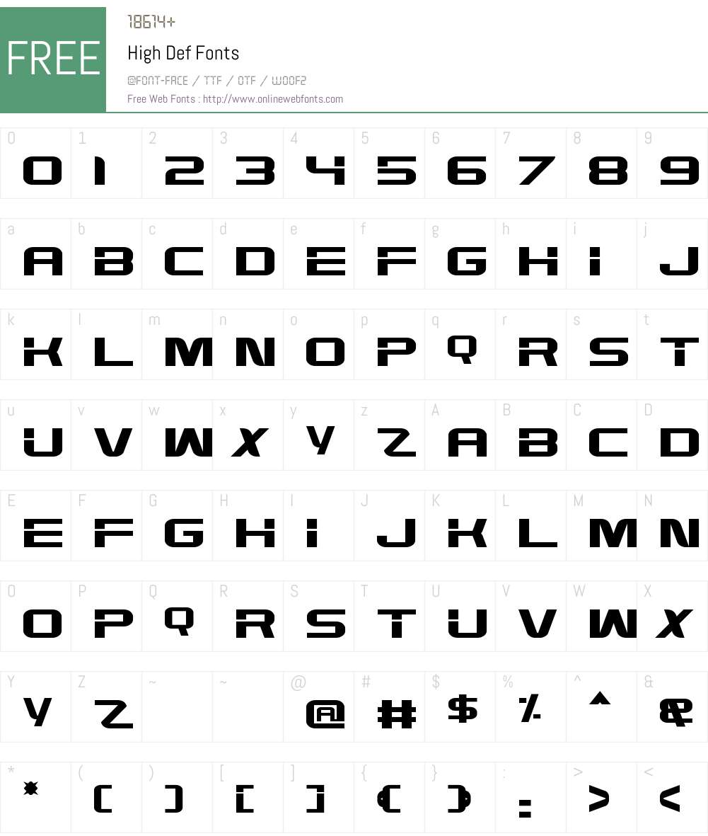 High Def Font Screenshots