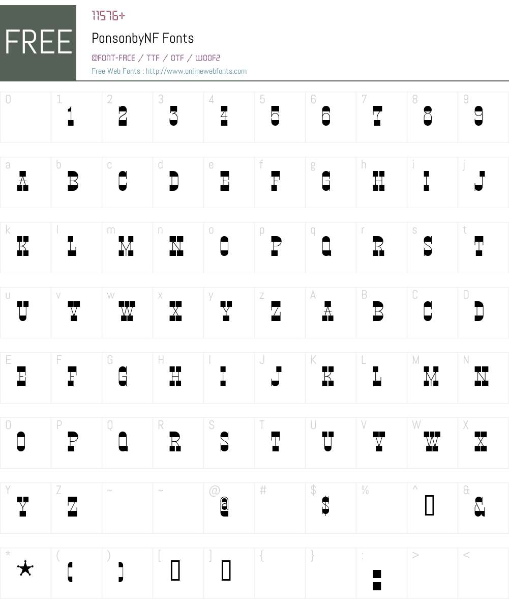 PonsonbyNF Font Screenshots