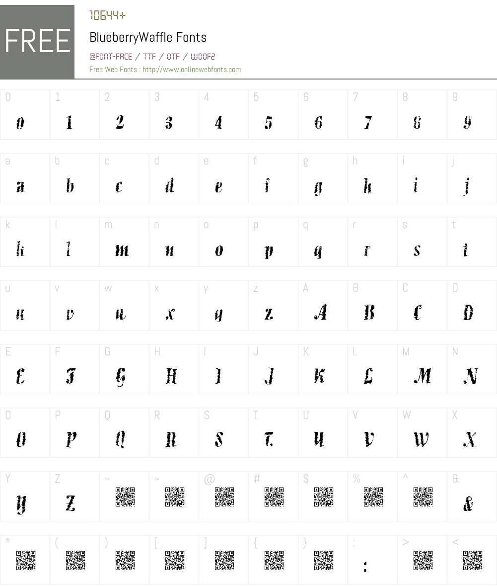 BlueberryWaffle Font Screenshots