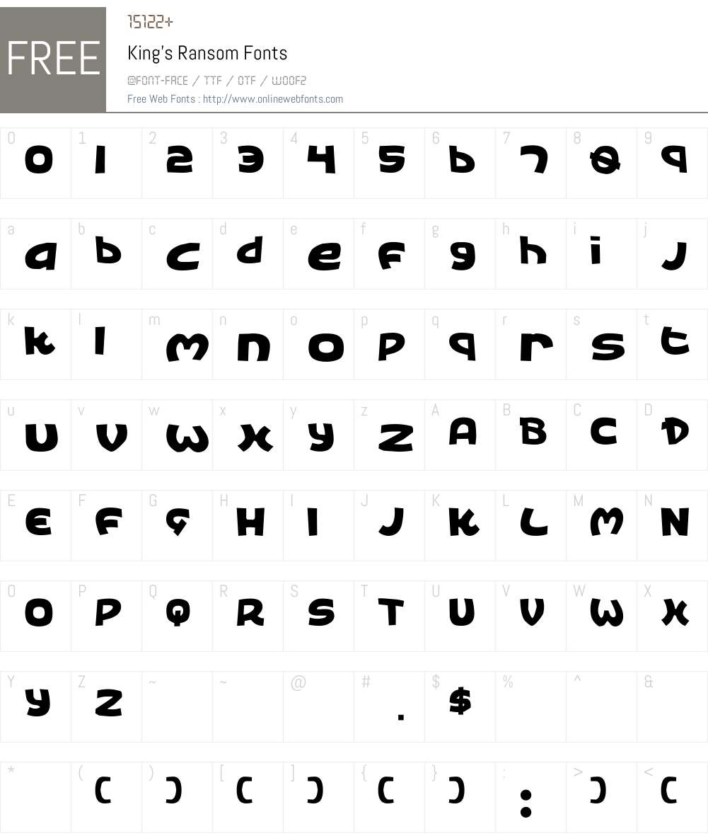 King's Ransom Font Screenshots