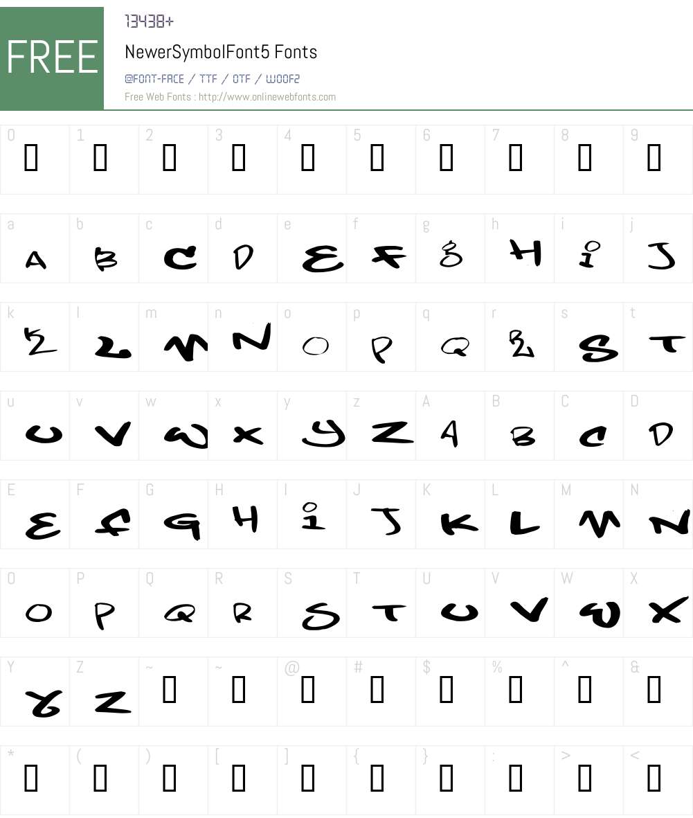 NewerSymbolFont5 Font Screenshots