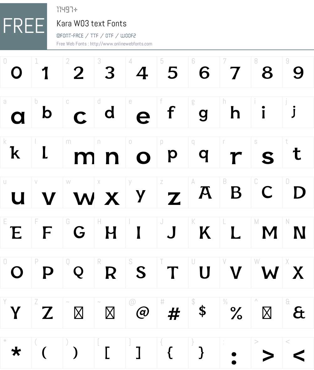 Kara Font Screenshots