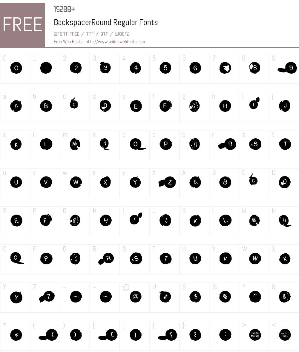 BackspacerRound Font Screenshots