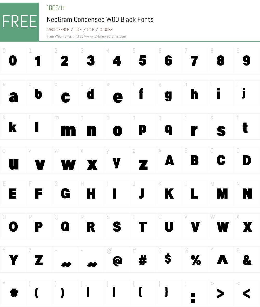 NeoGramCondensedW00-Black Font Screenshots