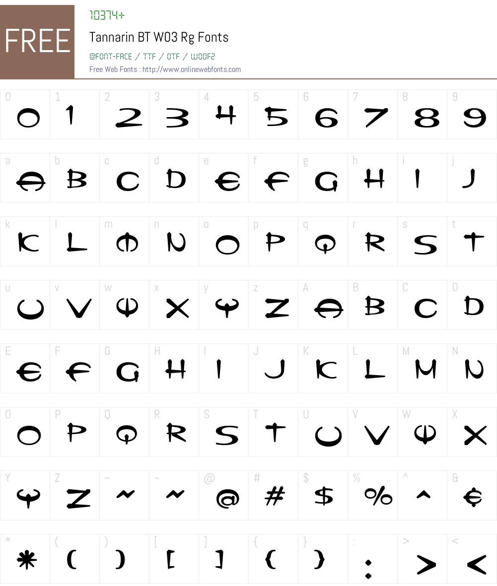 Tannarin BT Font Screenshots