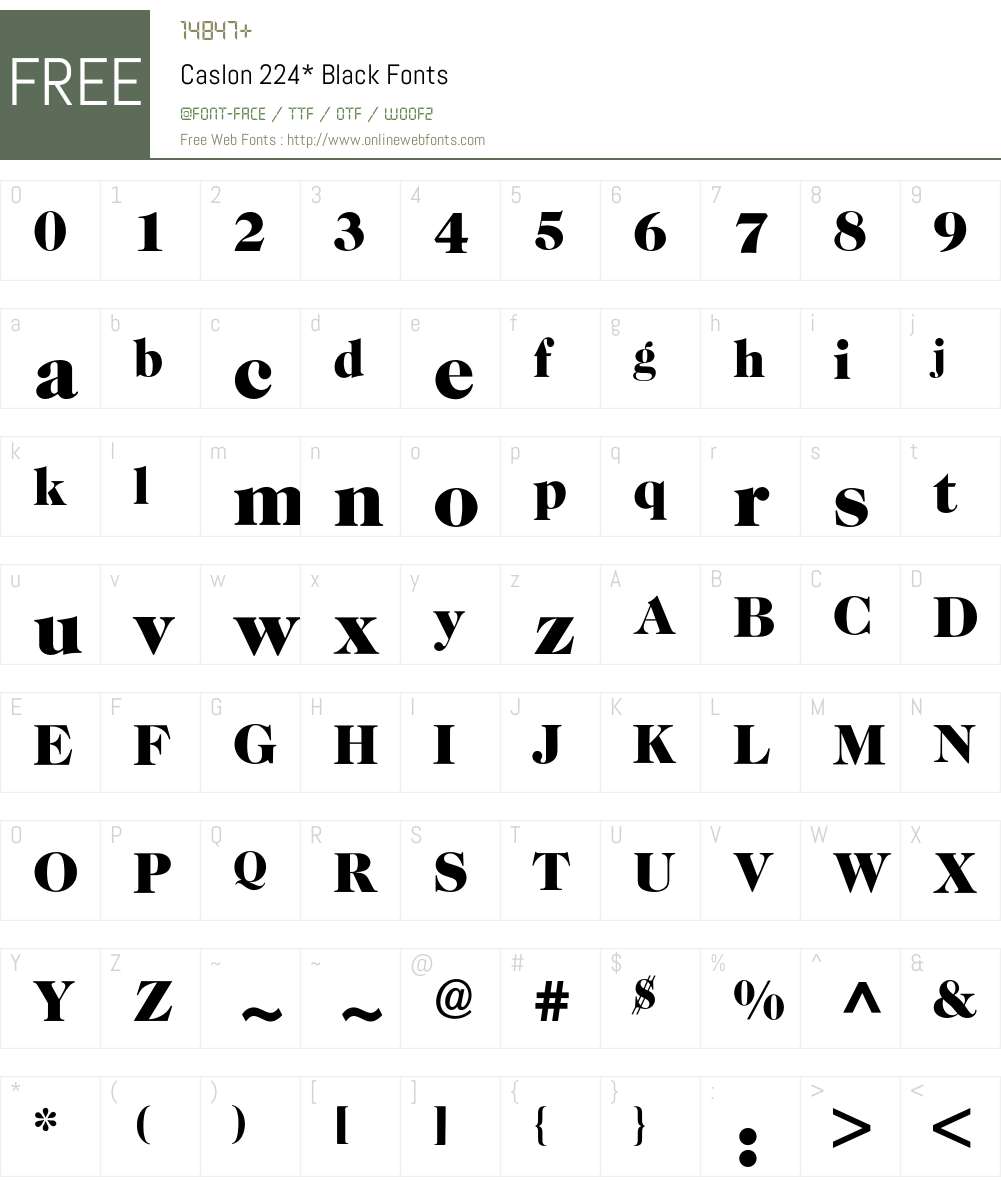 Caslon Two TwentyFour BQ Font Screenshots