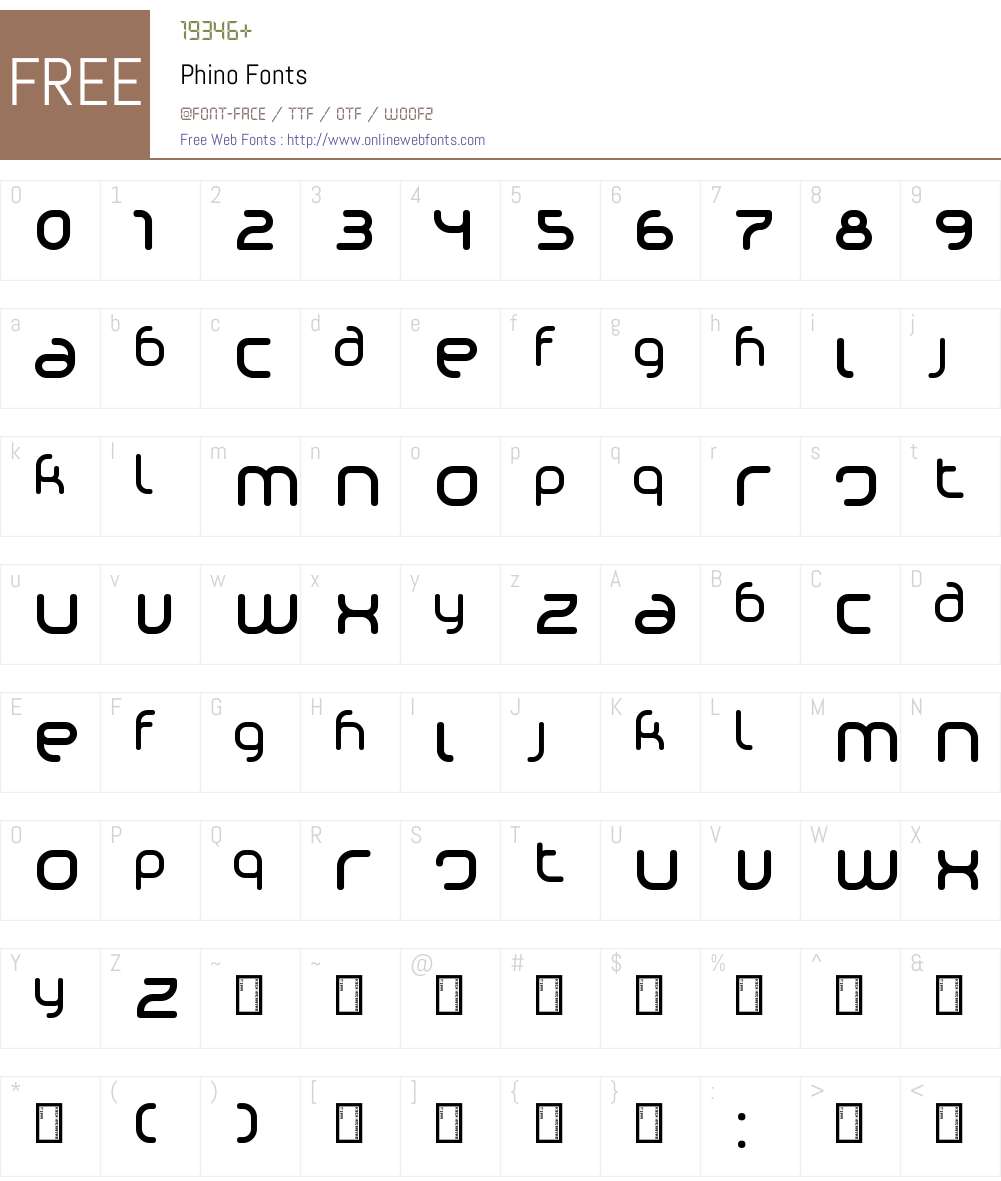 Phino Font Screenshots