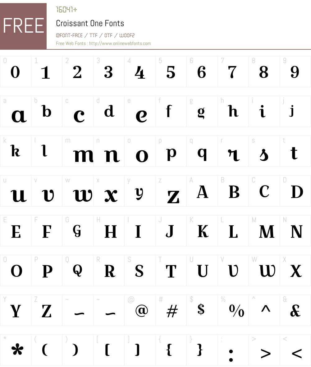 Croissant One Font Screenshots