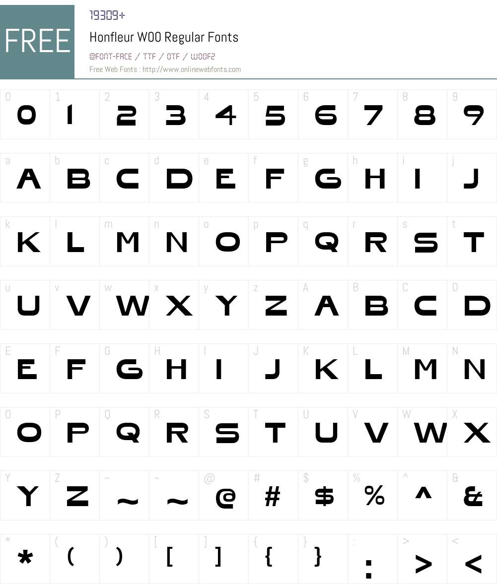 HonfleurW00-Regular Font Screenshots
