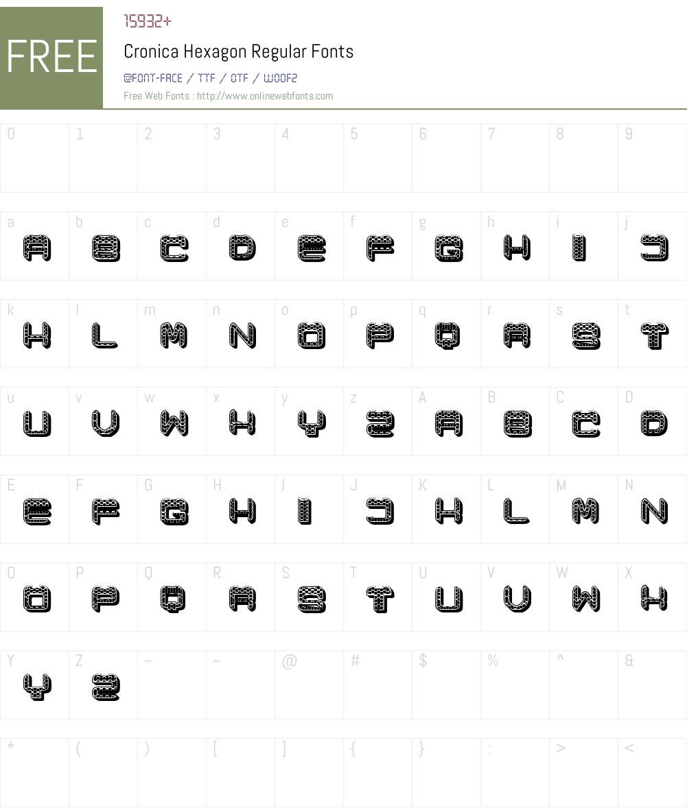 Cronica Hexagon Font Screenshots