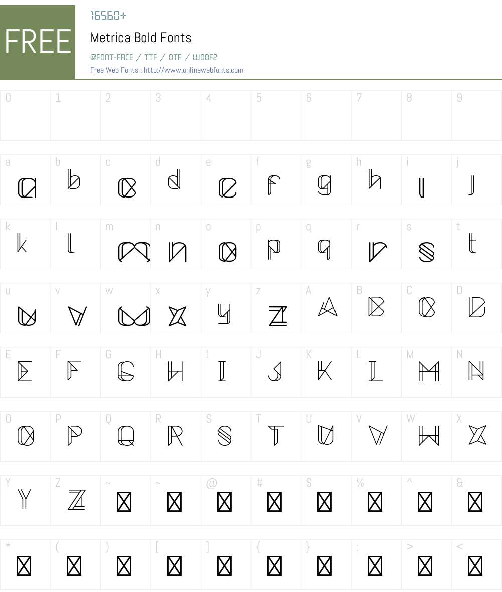 Metrica Font Screenshots