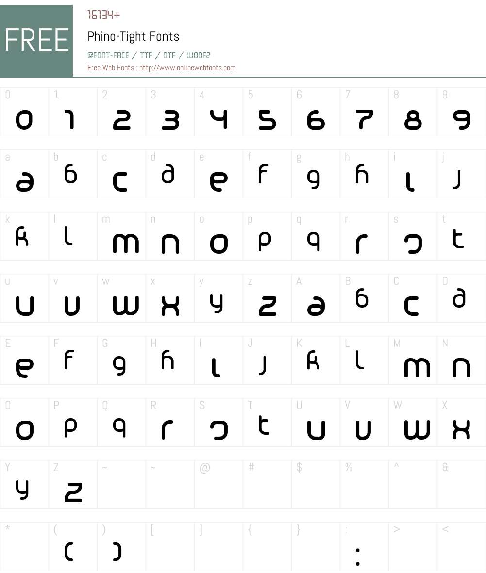 Phino Font Screenshots