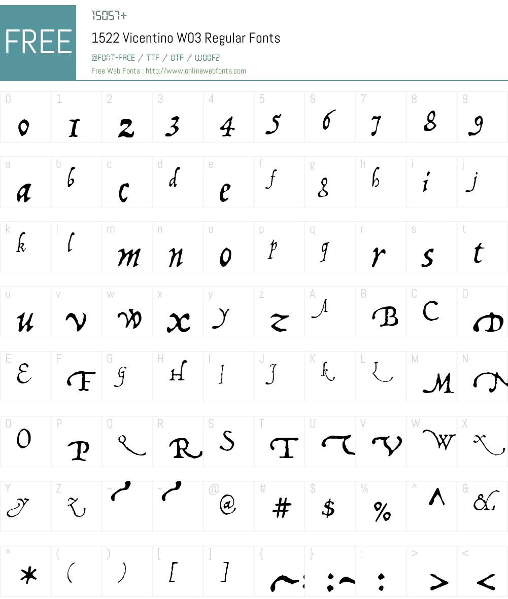 1522VicentinoW03-Regular Font Screenshots