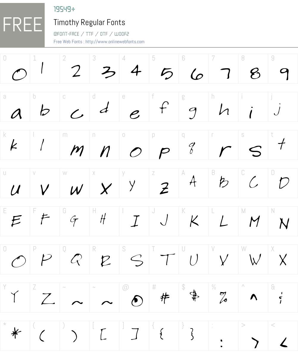 Timothy Font Screenshots