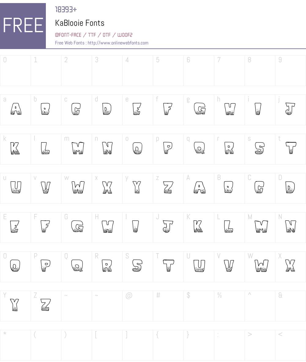 KaBlooie Font Screenshots