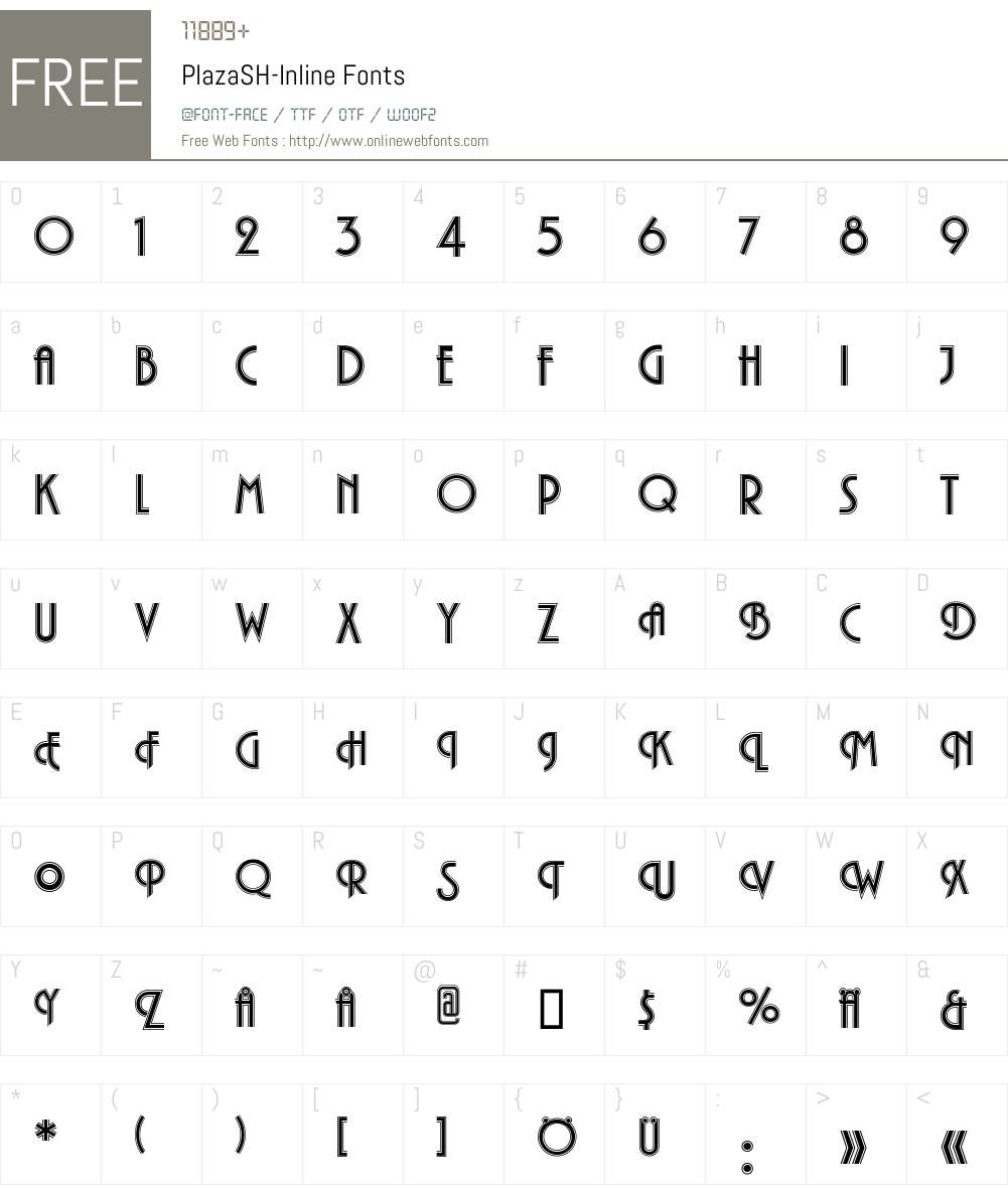 PlazaSH-Inline Font Screenshots