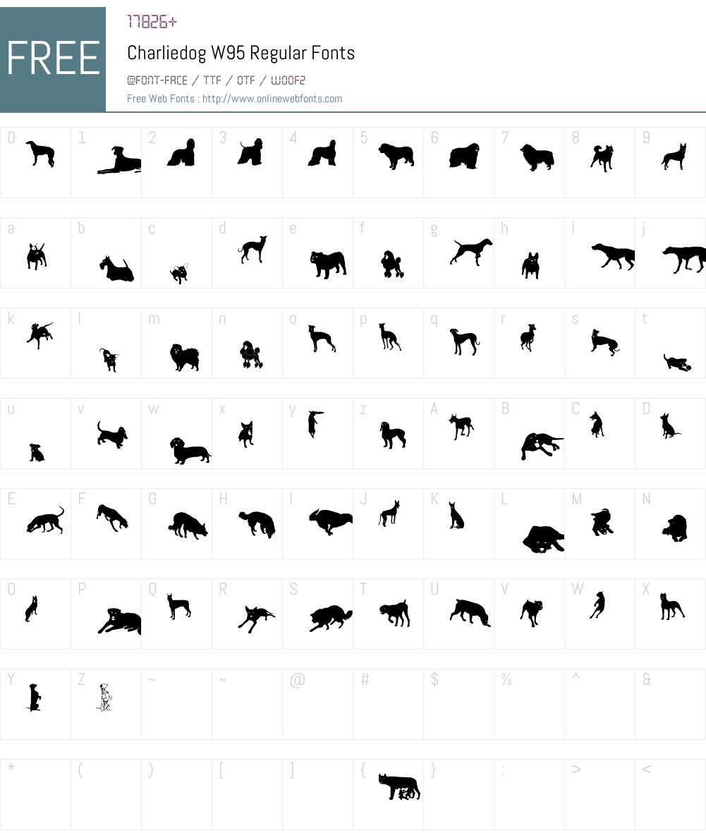 CharliedogW95-Regular Font Screenshots