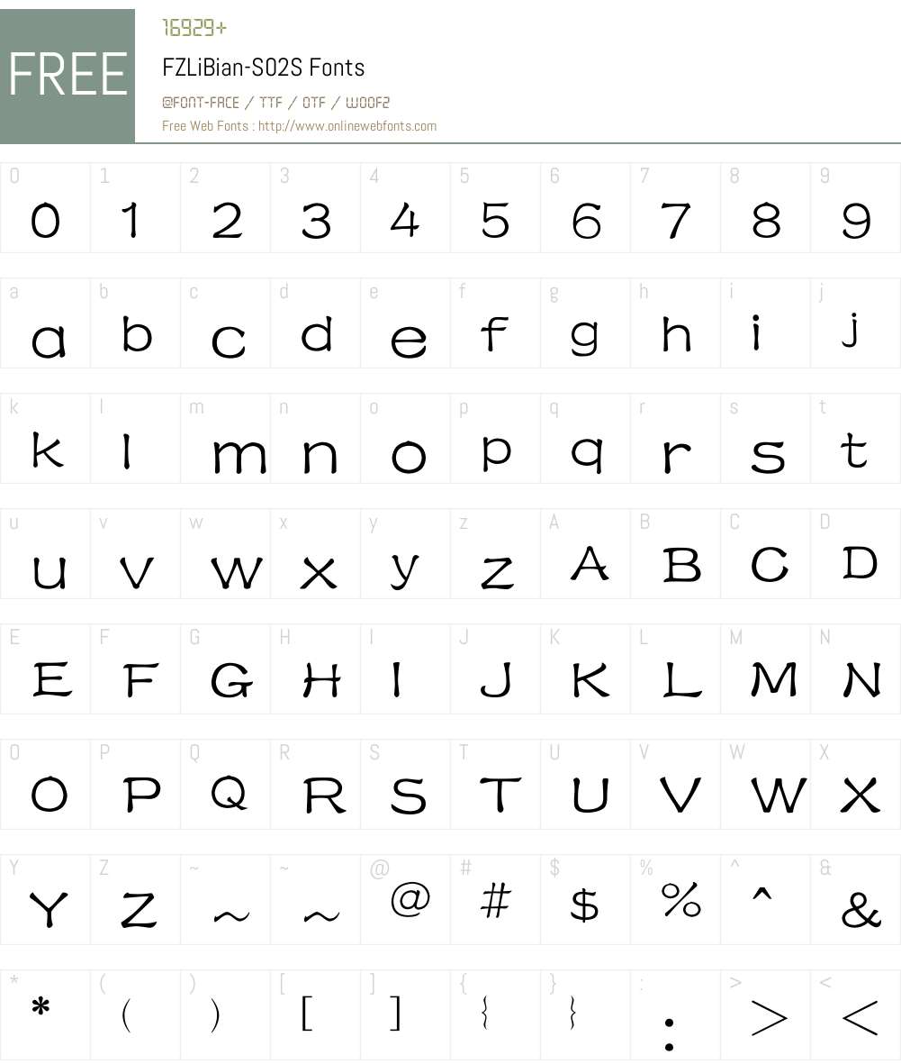 FZLiBian-S02S Font Screenshots
