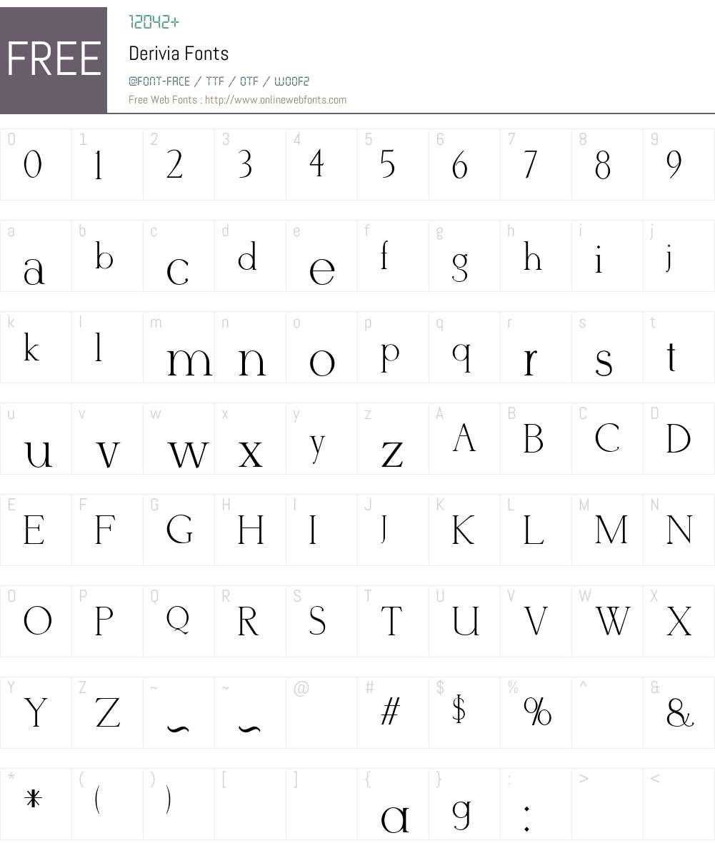 Derivia Font Screenshots