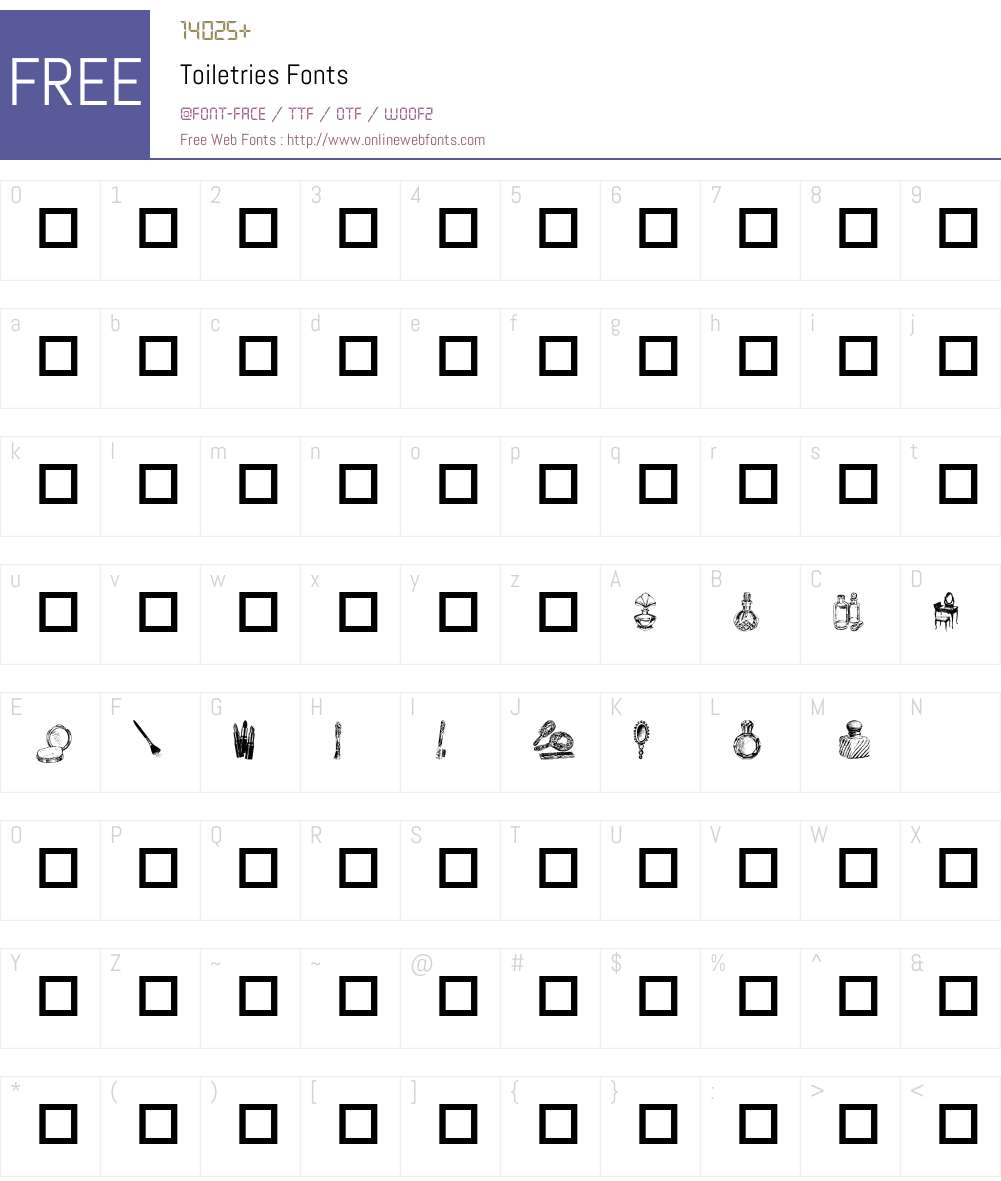 Toiletries Font Screenshots