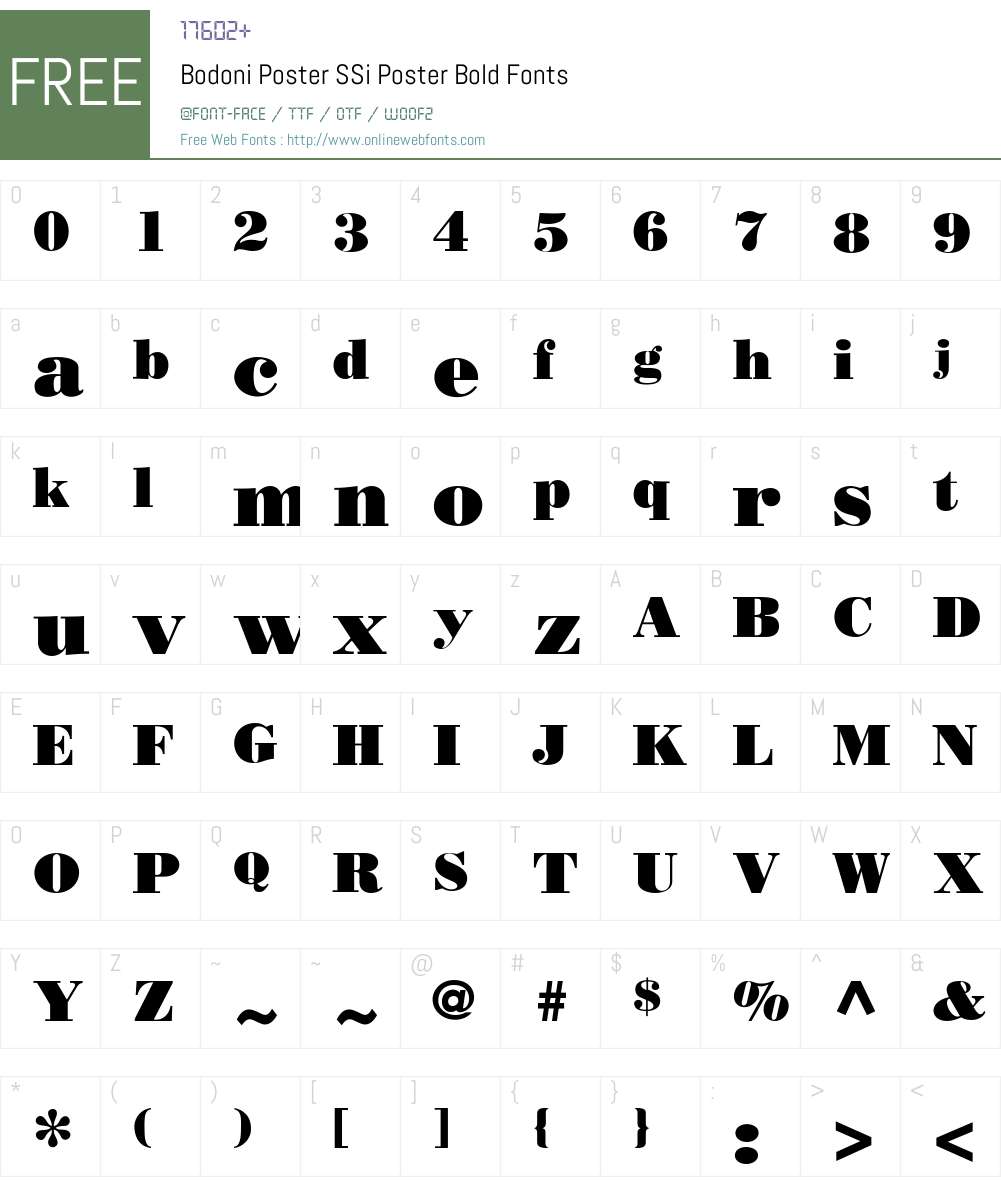 Bodoni Poster SSi Font Screenshots