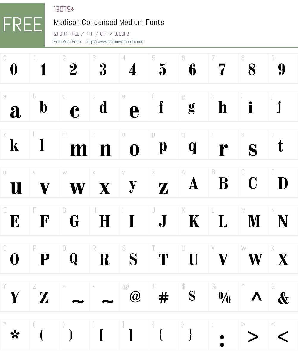 Madison BQ Font Screenshots