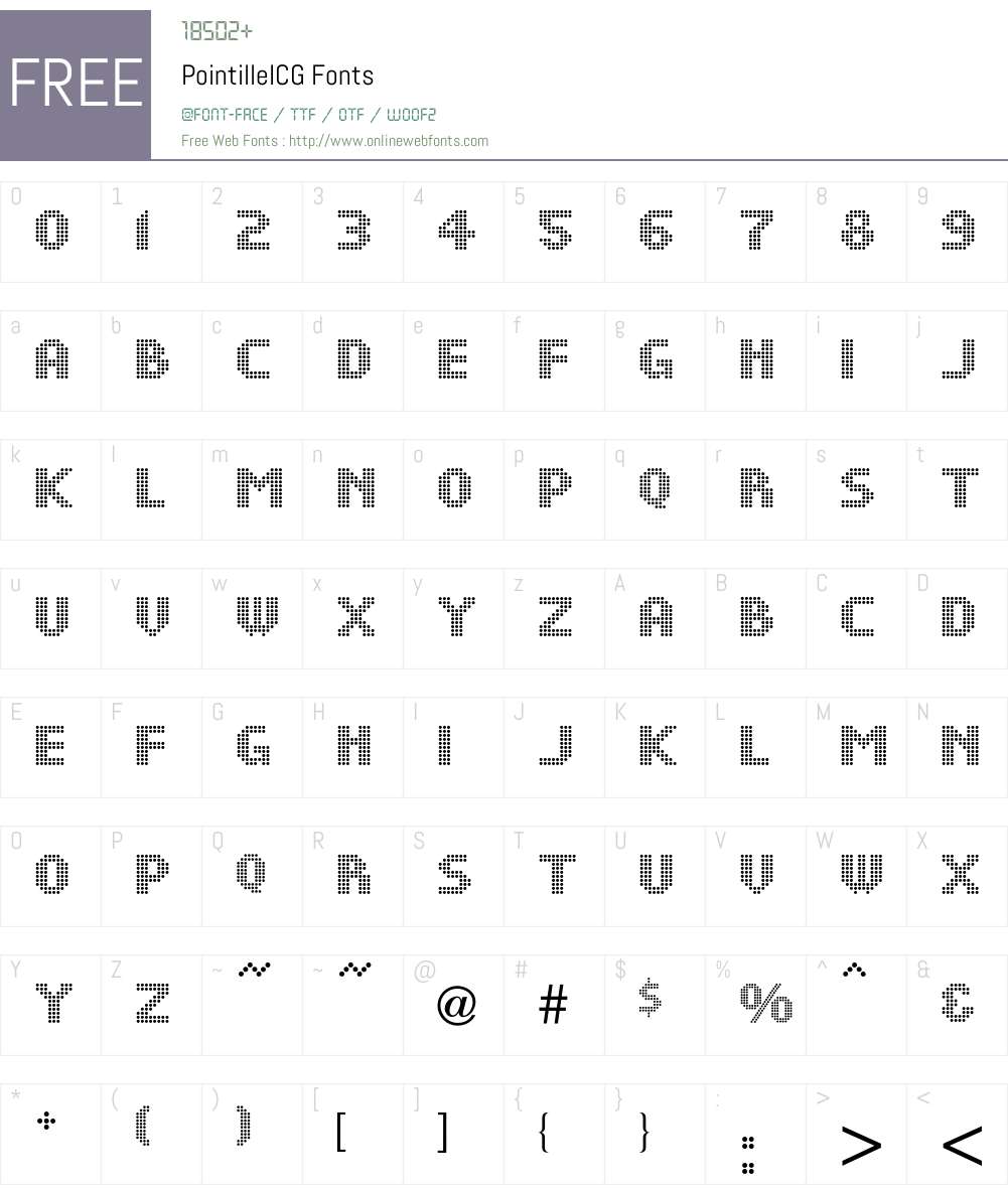 PointilleICG Font Screenshots
