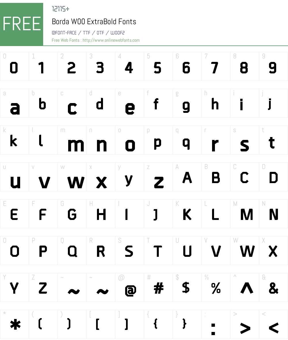 BordaW00-ExtraBold Font Screenshots