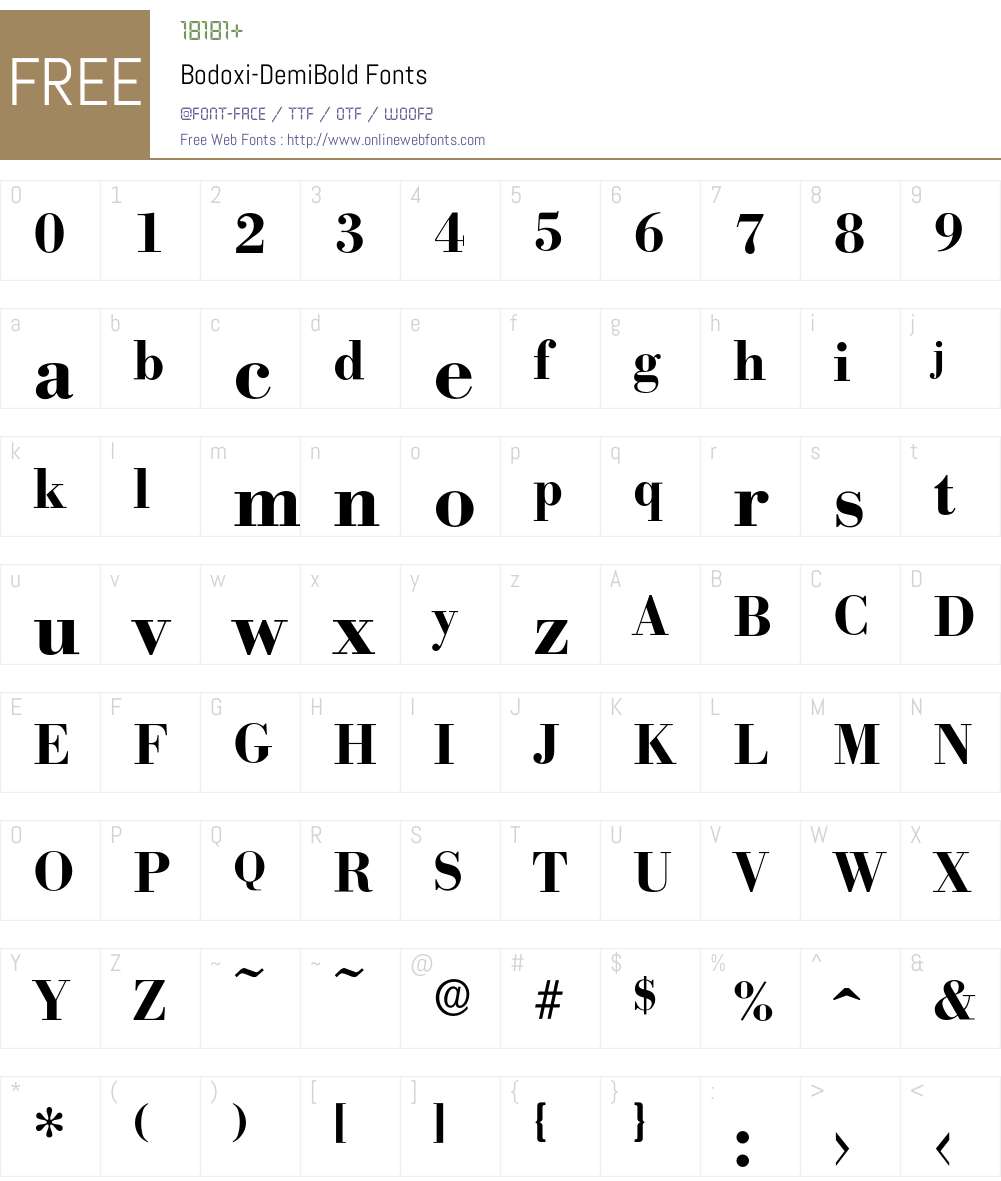 Bodoxi-DemiBold Font Screenshots