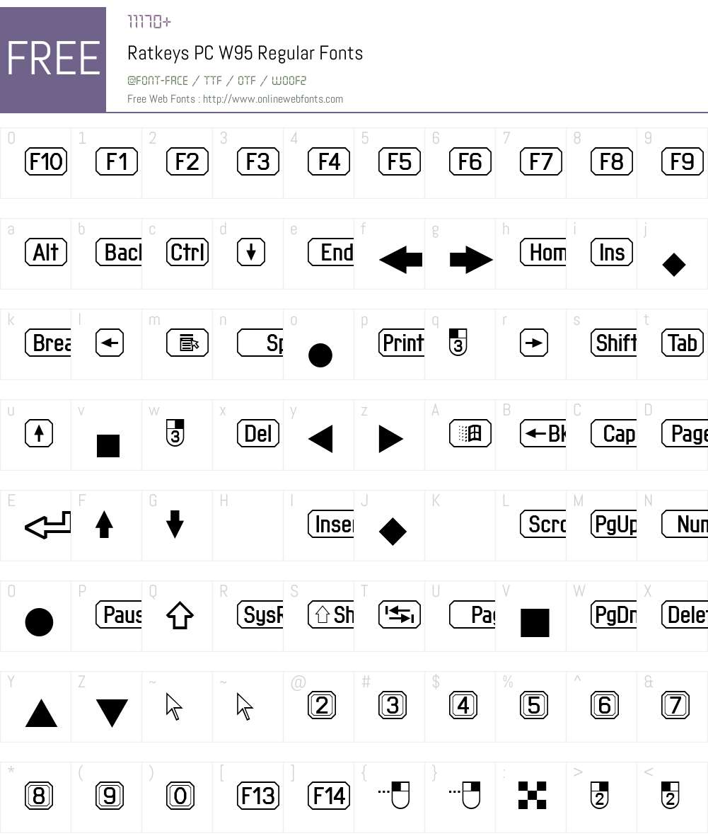 RatkeysPCW95-Regular Font Screenshots