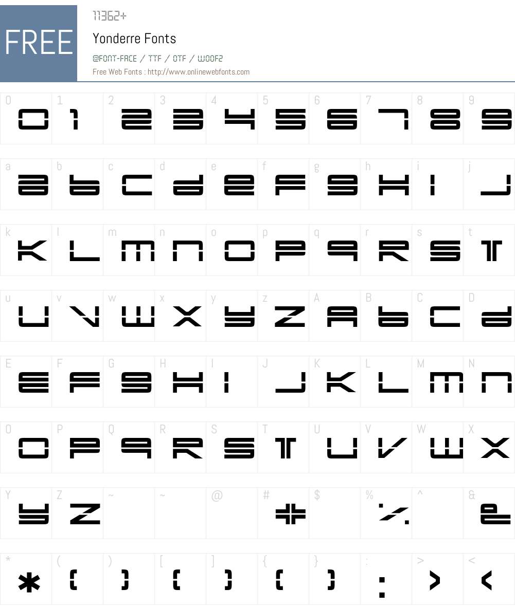 Yonderre Font Screenshots