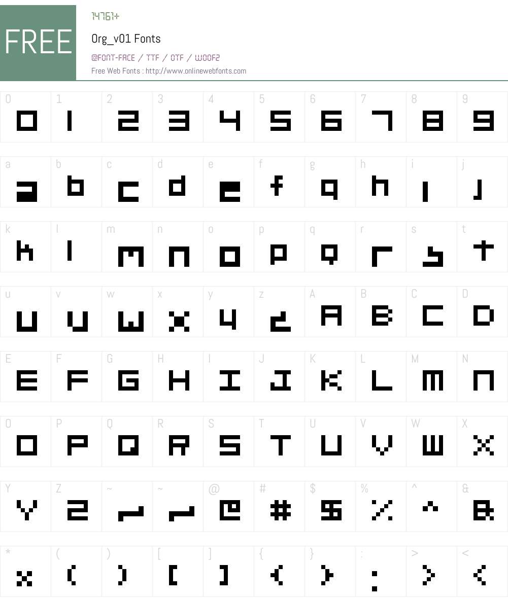 Org_v01 Font Screenshots