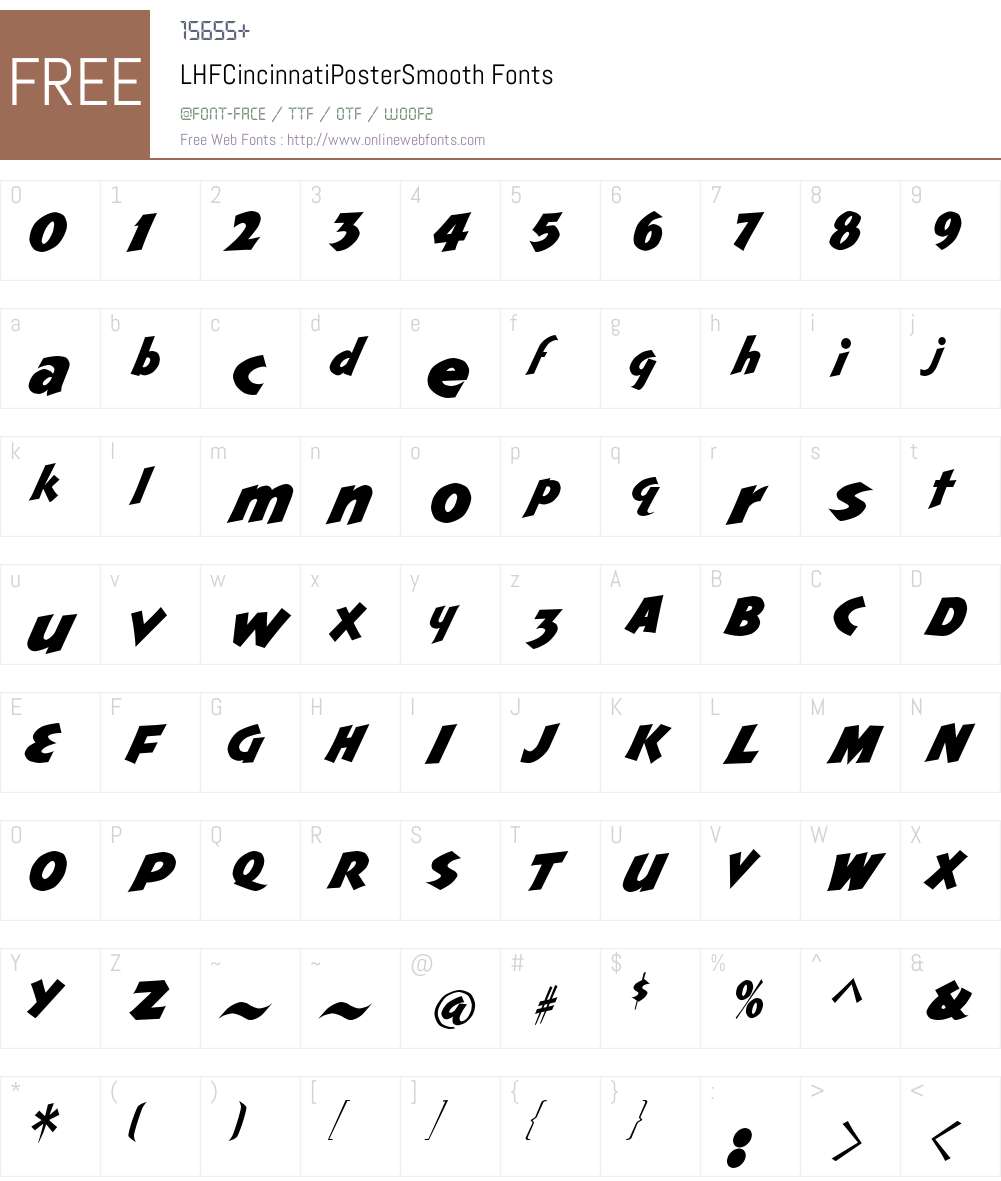 LHF Cincinnati Poster Font Screenshots