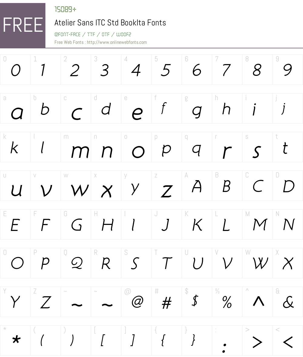 Atelier Sans ITC Std Font Screenshots
