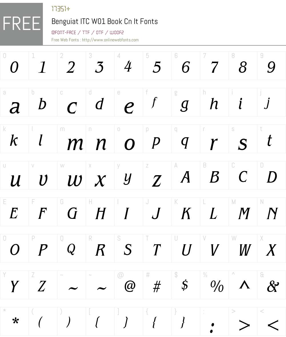 BenguiatITCW01-BookCnIt Font Screenshots