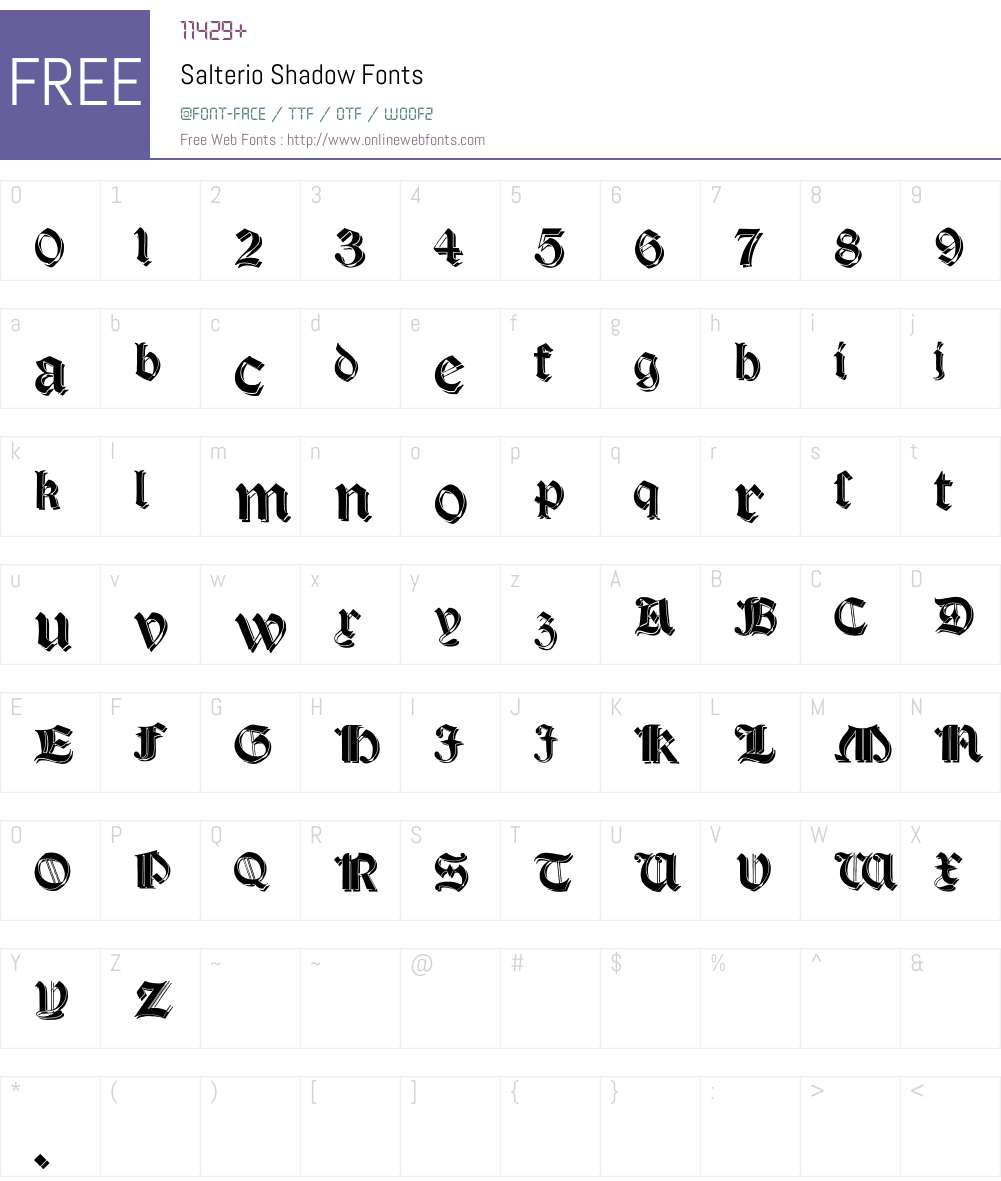 Salterio Shadow Font Screenshots