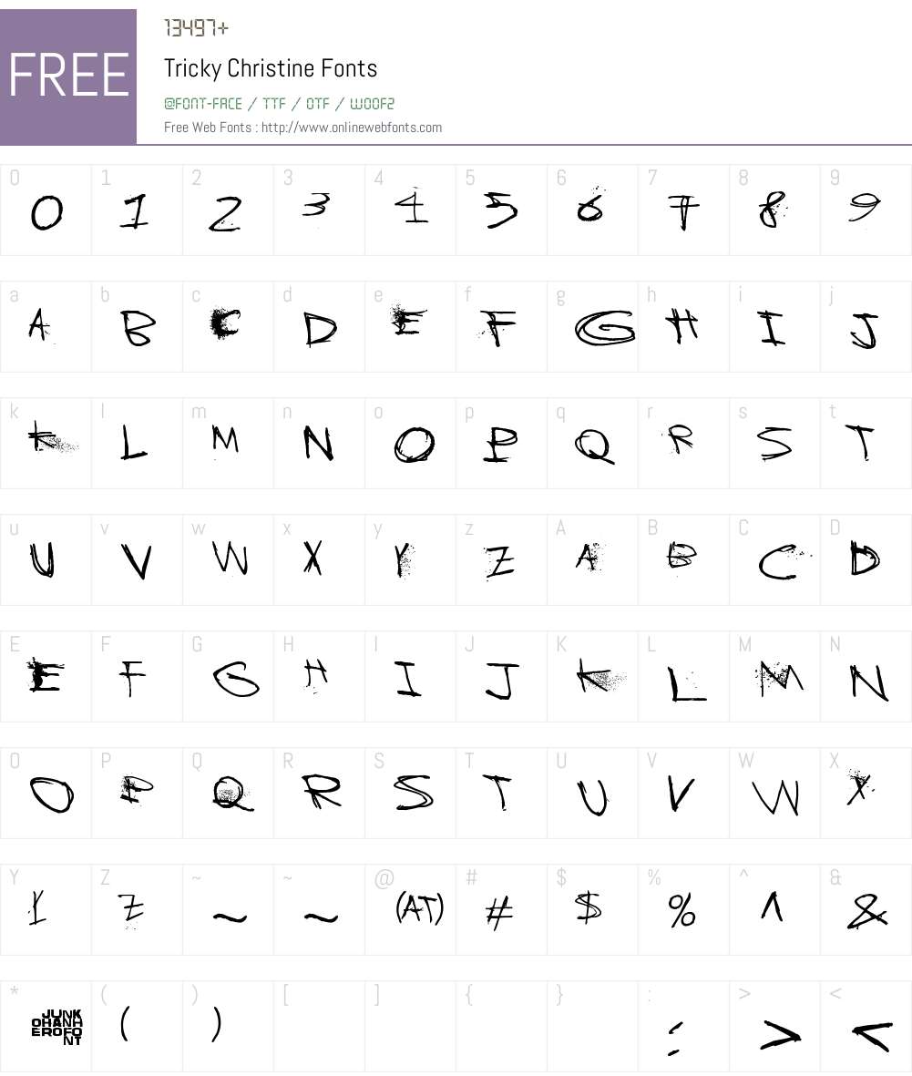 Tricky Christine Font Screenshots