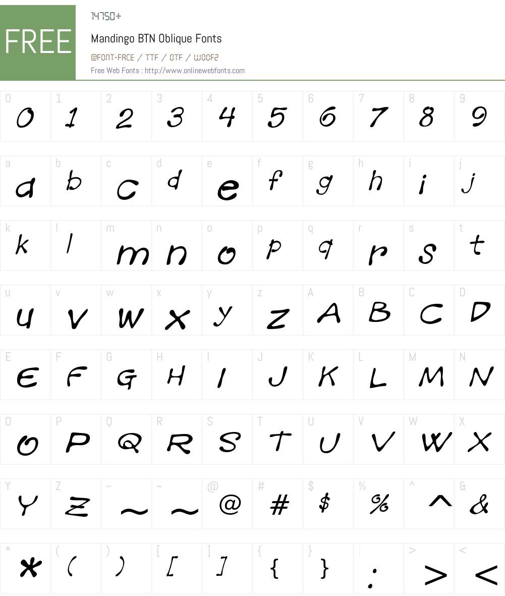 Mandingo BTN Font Screenshots