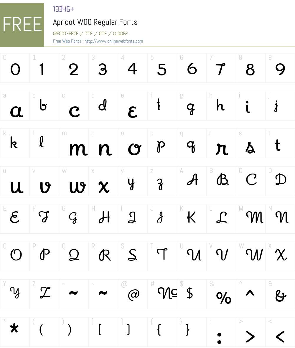 ApricotW00-Regular Font Screenshots